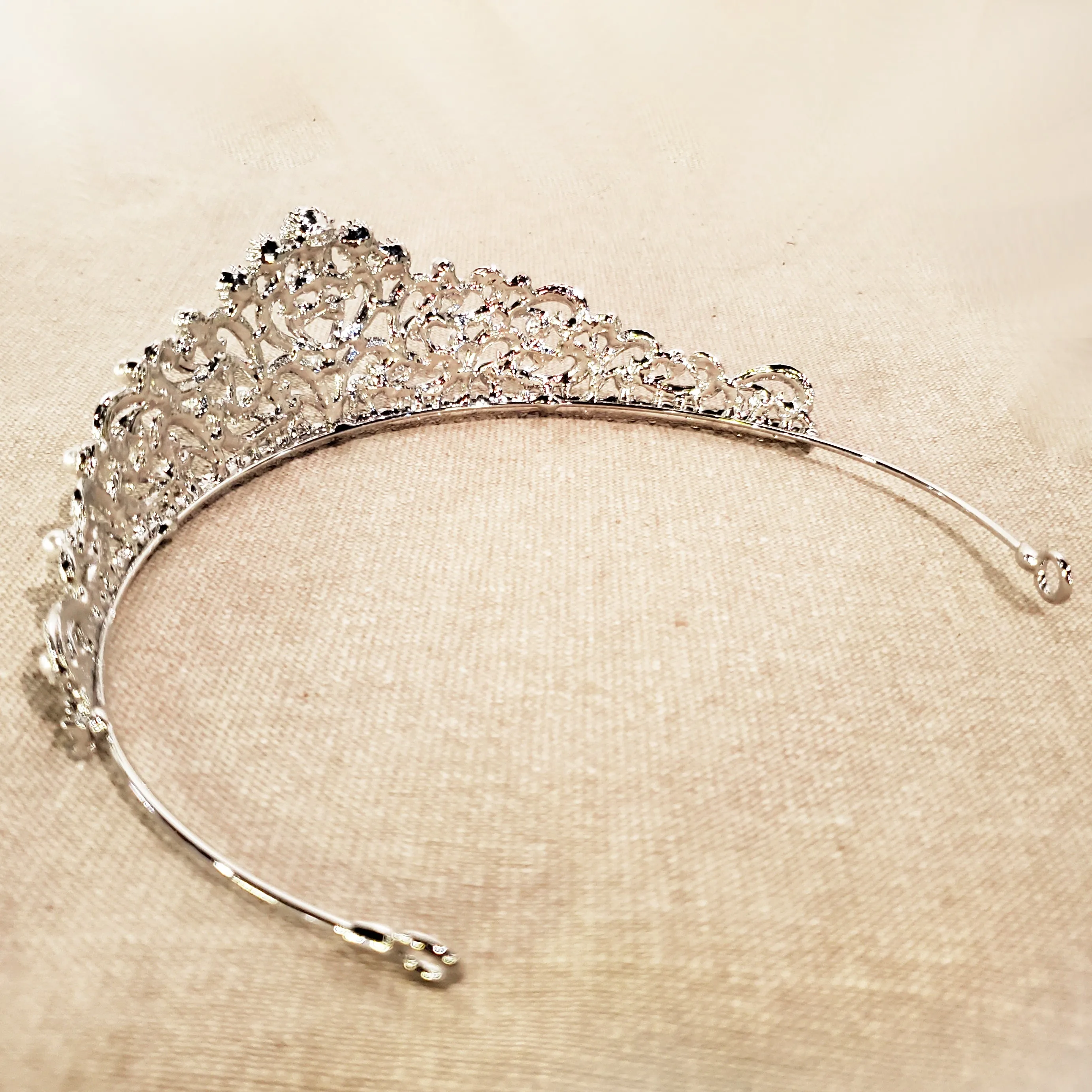 1.75" Tall Tiara for Glam Bride Wedding or Victorian Prom