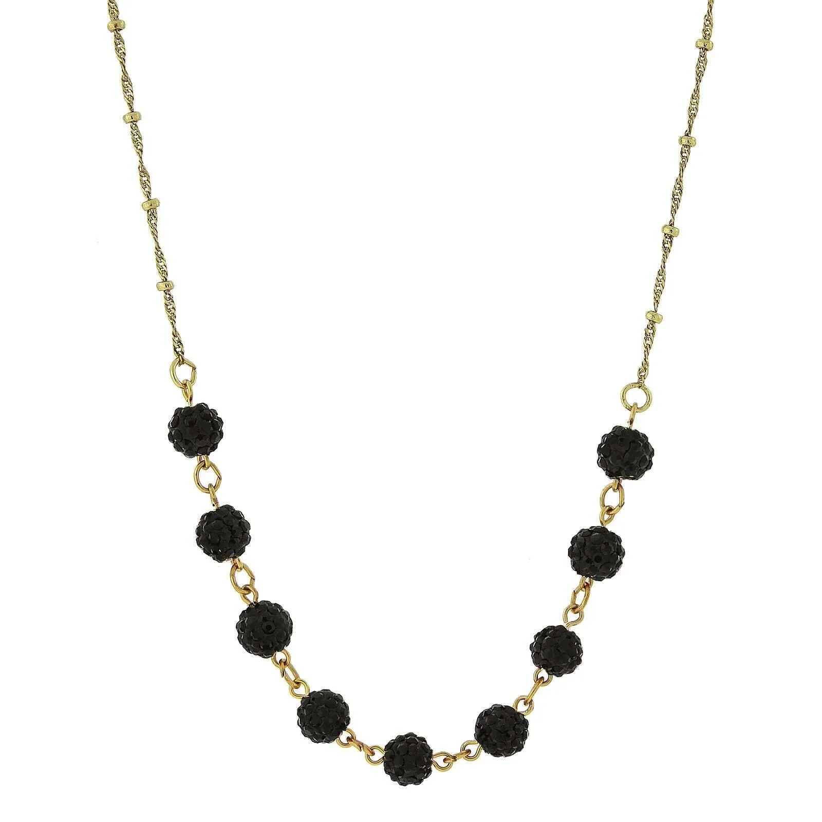 1928 Jewelry Crystal Fireball Pave Necklace 16"   3" Extender