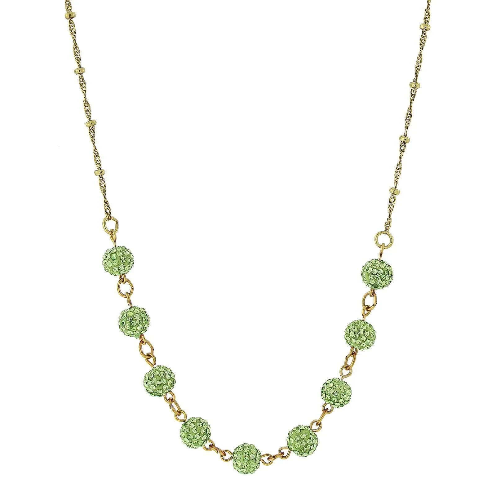 1928 Jewelry Crystal Fireball Pave Necklace 16"   3" Extender