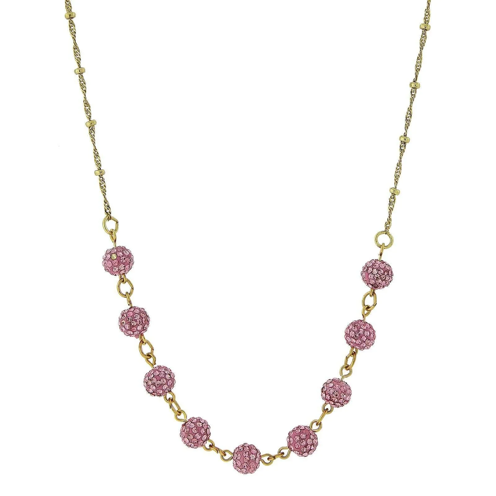 1928 Jewelry Crystal Fireball Pave Necklace 16"   3" Extender