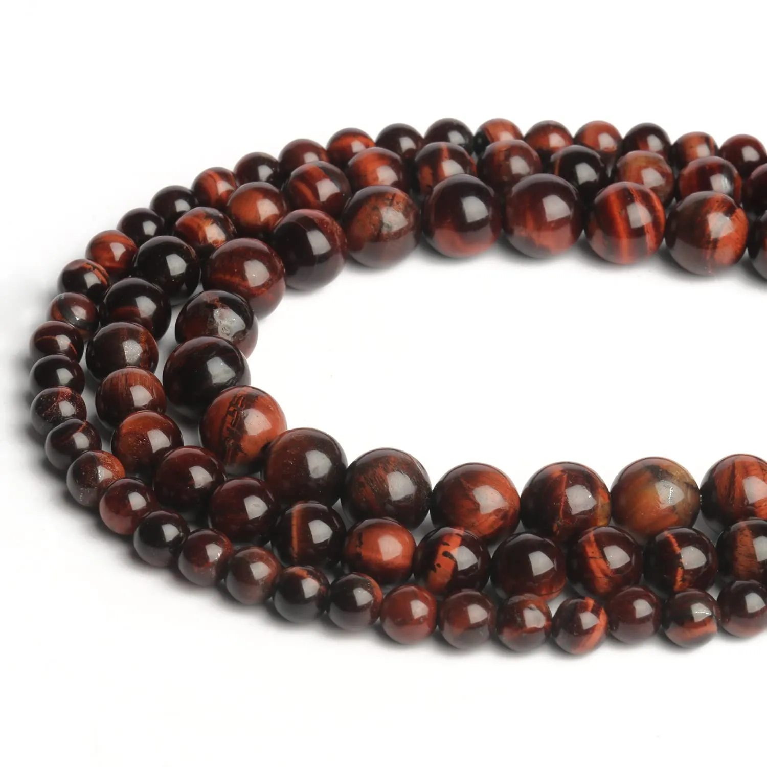 35pcs 10mm Natural Stone Beads Red Tiger Eye Beads Energy Crystal Healing Power Gemstone for Jewelry Making, DIY Bracelet Necklace