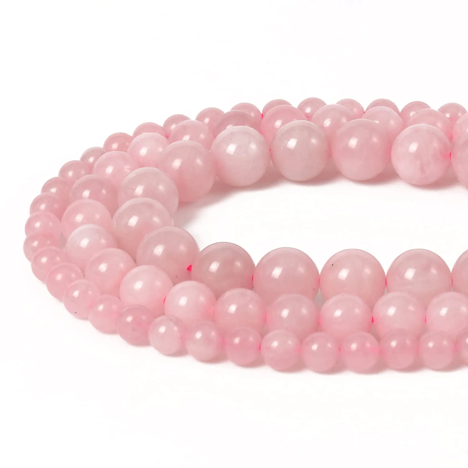 35pcs 10mm Natural Stone Beads Rose Quartz Beads Energy Crystal Healing Power Gemstone for Jewelry Making, DIY Bracelet Necklace