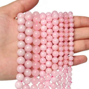 35pcs 10mm Natural Stone Beads Rose Quartz Beads Energy Crystal Healing Power Gemstone for Jewelry Making, DIY Bracelet Necklace