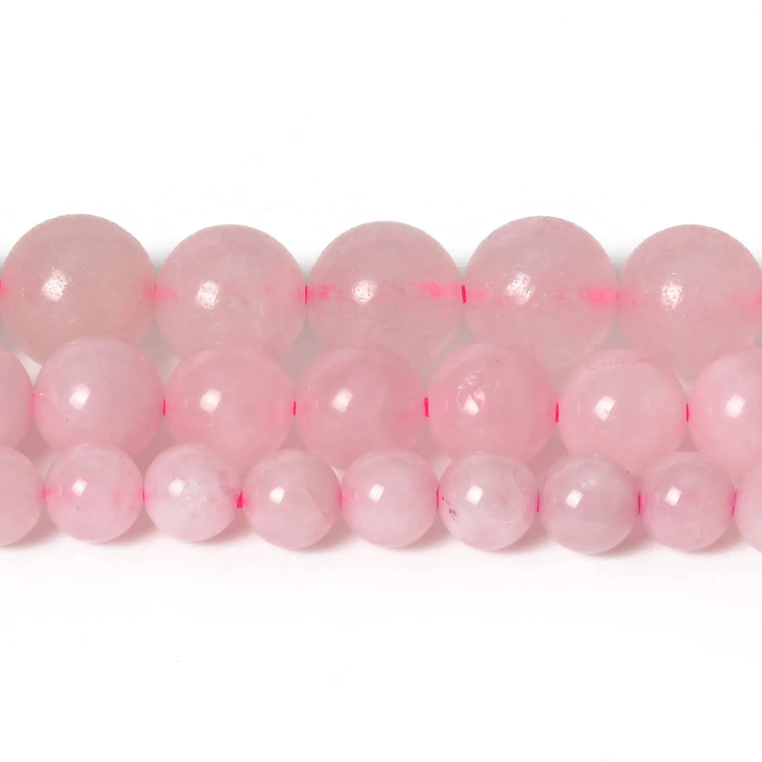 35pcs 10mm Natural Stone Beads Rose Quartz Beads Energy Crystal Healing Power Gemstone for Jewelry Making, DIY Bracelet Necklace