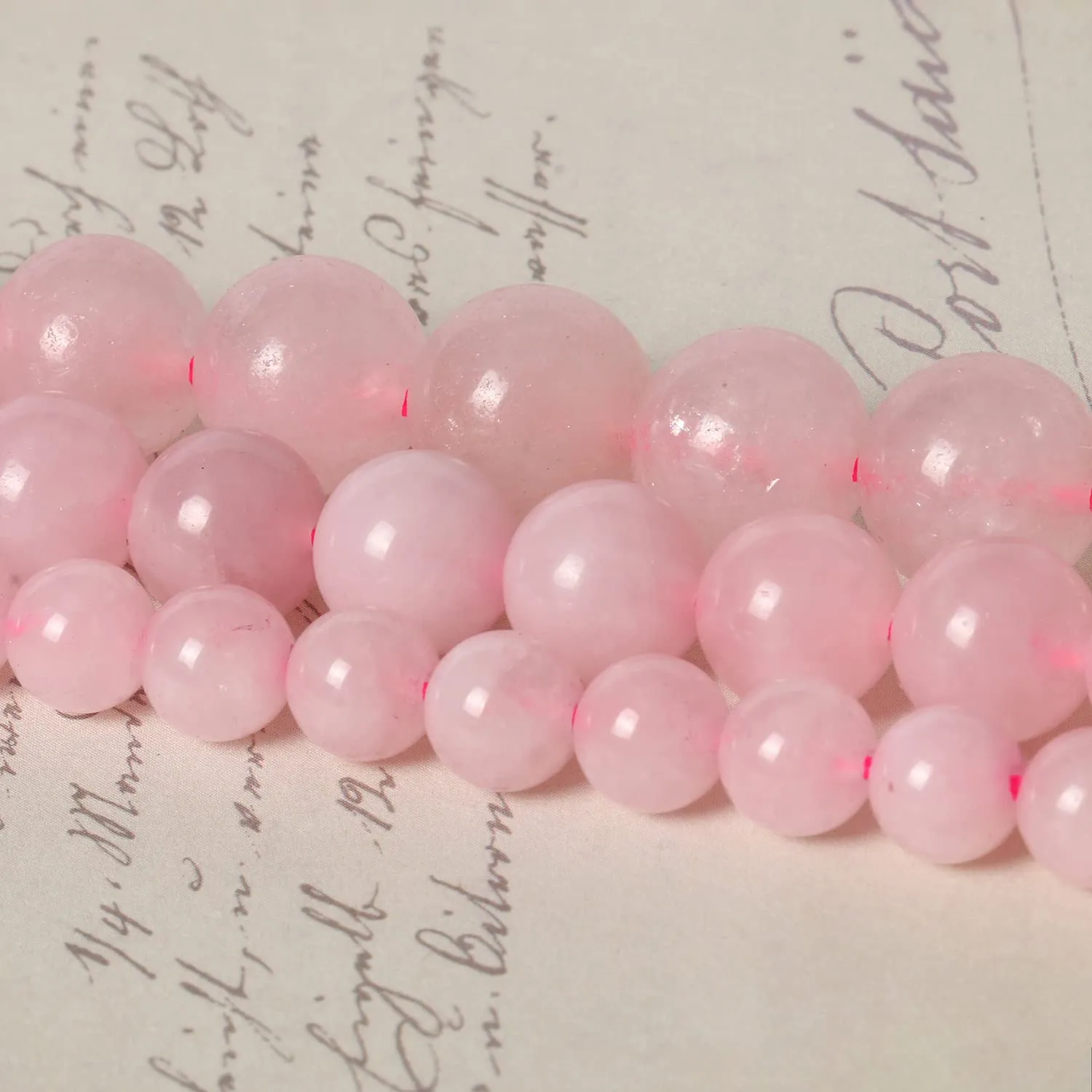 35pcs 10mm Natural Stone Beads Rose Quartz Beads Energy Crystal Healing Power Gemstone for Jewelry Making, DIY Bracelet Necklace