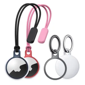4 Packs AirTag Holder Key Ring, Stouchi Aluminium Invisible Slim Keychain Case for AirTags 2021 Finder Items iPhone 13 /12 Dogs, Keys, Backpacks Air Tag Accessories Blue Red Gray Silver