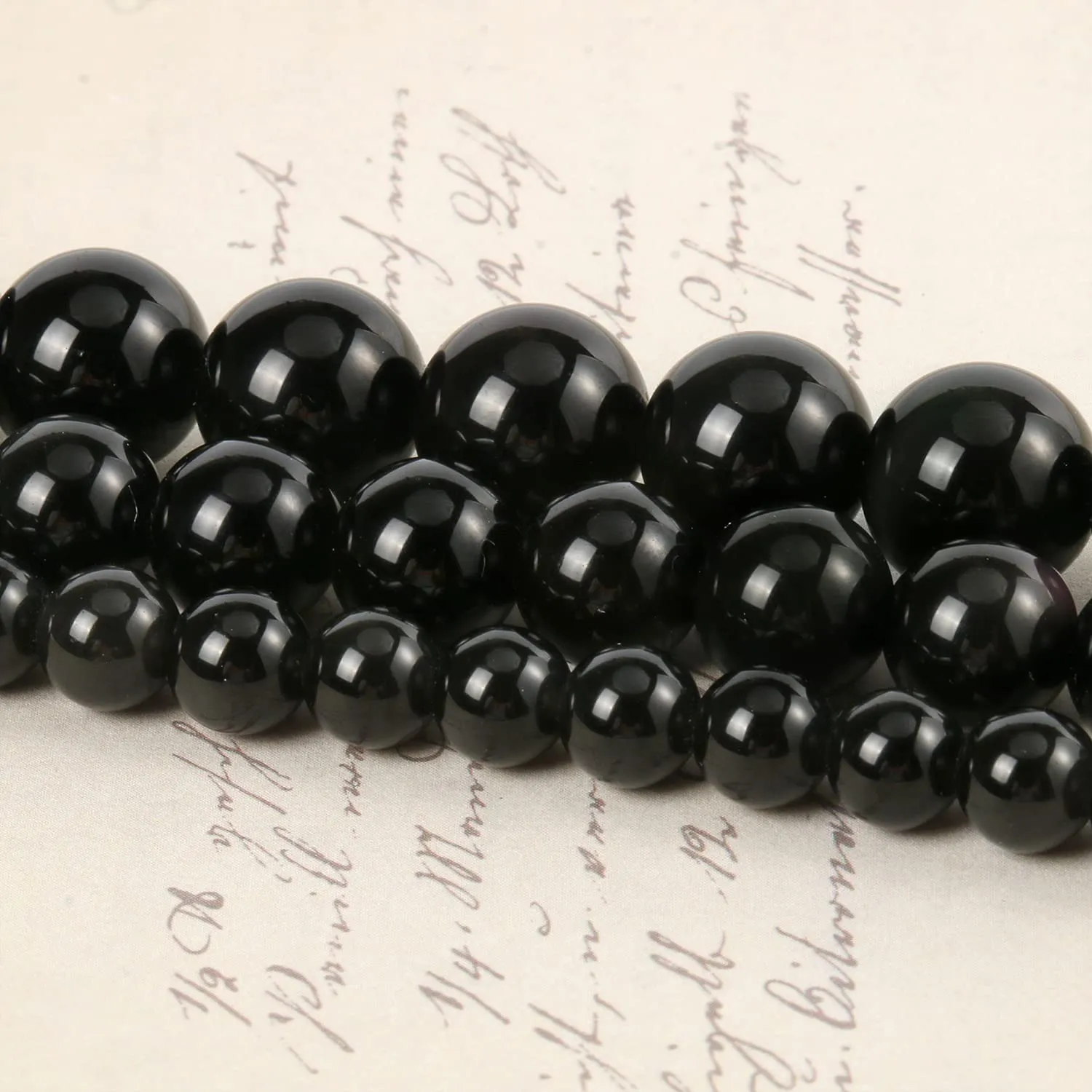 45pcs 8mm Natural Stone Beads Black Obsidian Beads Energy Crystal Healing Power Gemstone for Jewelry Making, DIY Bracelet Necklace