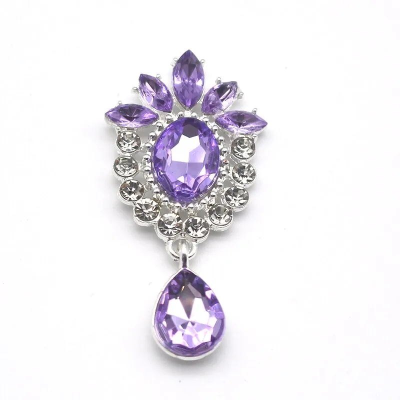 5PCS DIY Alloy Rhinestones Pendant Brooches Buttons