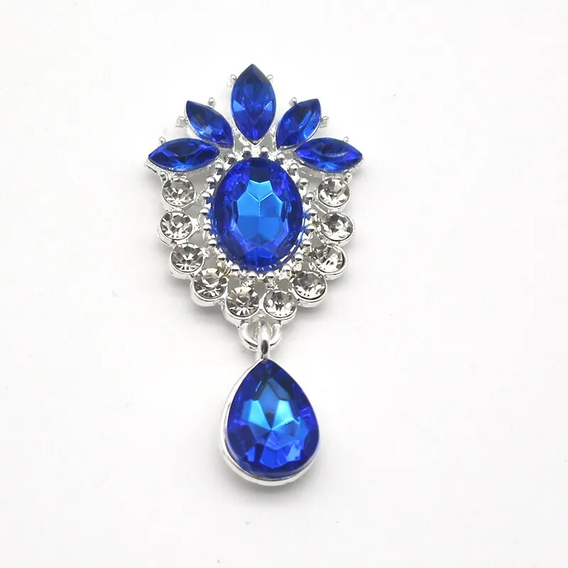 5PCS DIY Alloy Rhinestones Pendant Brooches Buttons