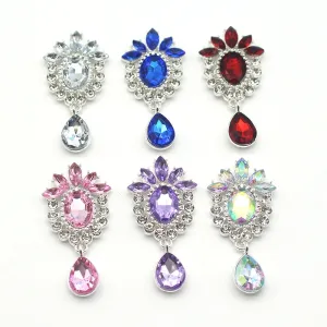 5PCS DIY Alloy Rhinestones Pendant Brooches Buttons