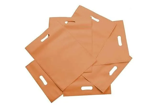 AGRASHRI ENTERPRISES D Cut Beige  Cloth Carry Bag (Pack of 50 )