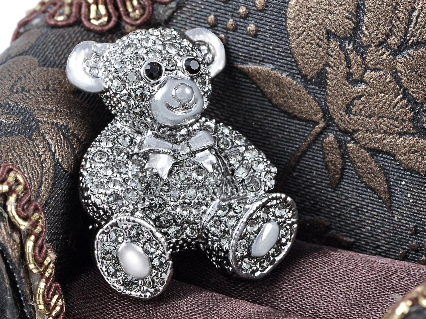 Alilang Vintage Inspired Cute Valentine Silver Tone Teddy Bear Stuffed Animal Lapel Brooch Pin