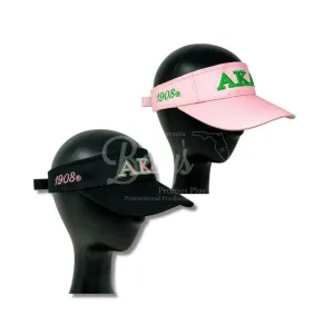 Alpha Kappa Alpha AKA Embroidered Greek Letters Velcro Snap Visor