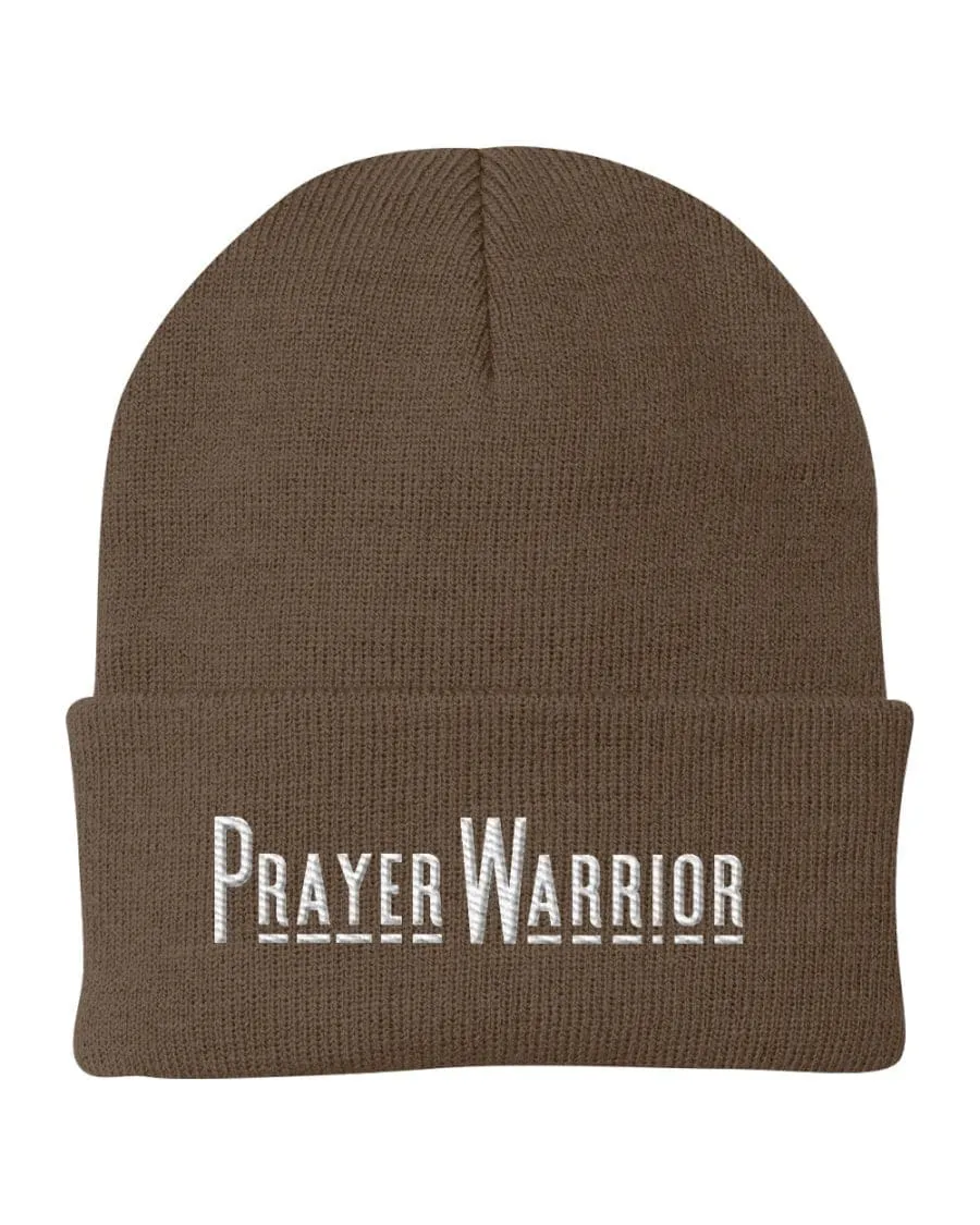 Beanie Knit Hat - Prayer Warrior Embroidered Hat