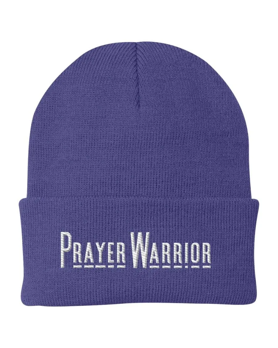 Beanie Knit Hat - Prayer Warrior Embroidered Hat
