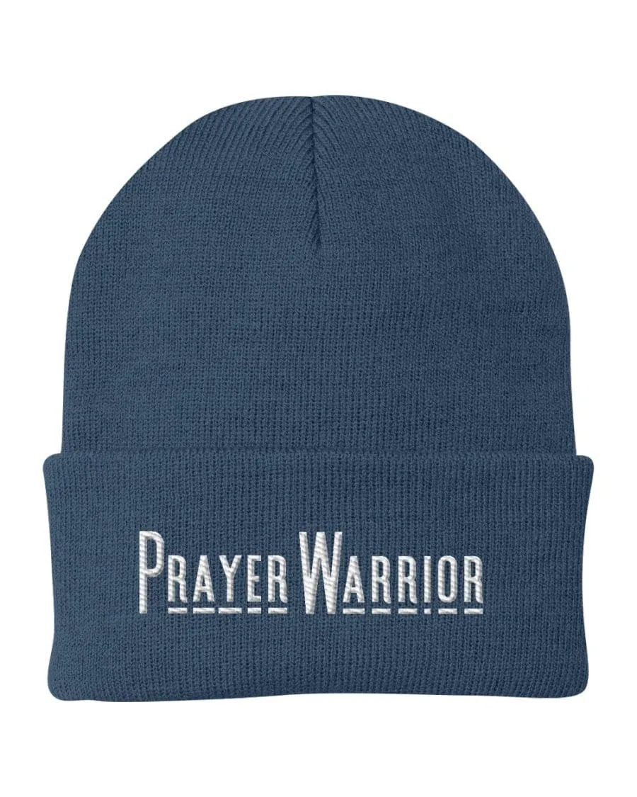 Beanie Knit Hat - Prayer Warrior Embroidered Hat