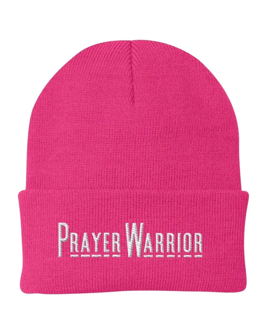 Beanie Knit Hat - Prayer Warrior Embroidered Hat