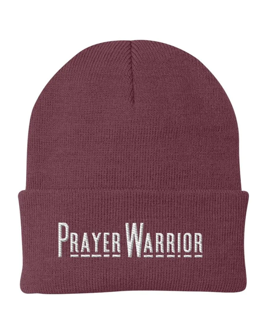Beanie Knit Hat - Prayer Warrior Embroidered Hat