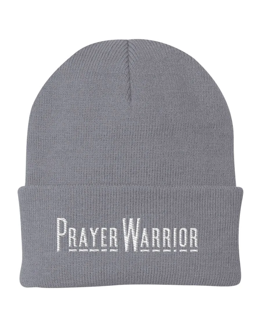 Beanie Knit Hat - Prayer Warrior Embroidered Hat