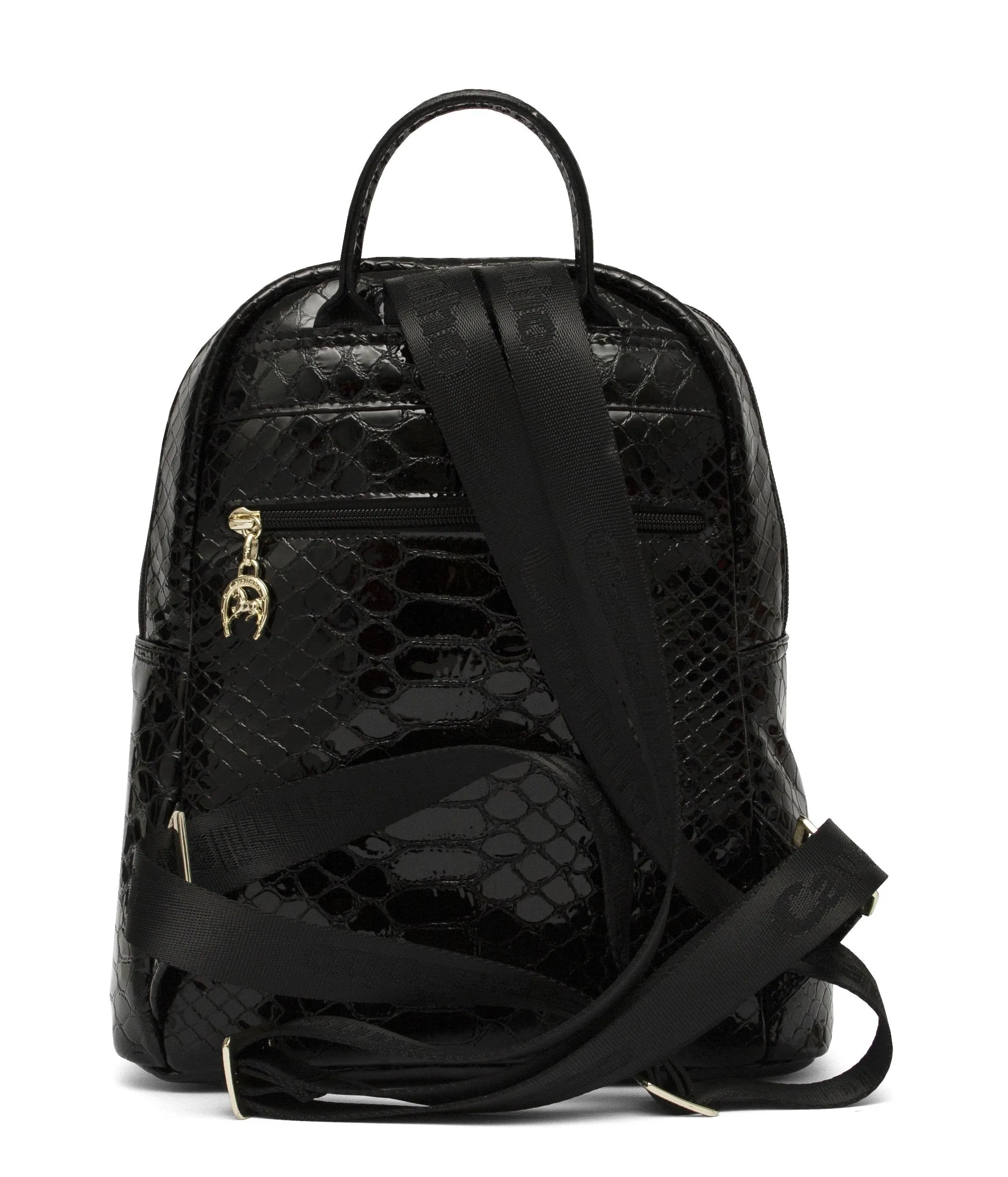 Black Patent Leather Backpack