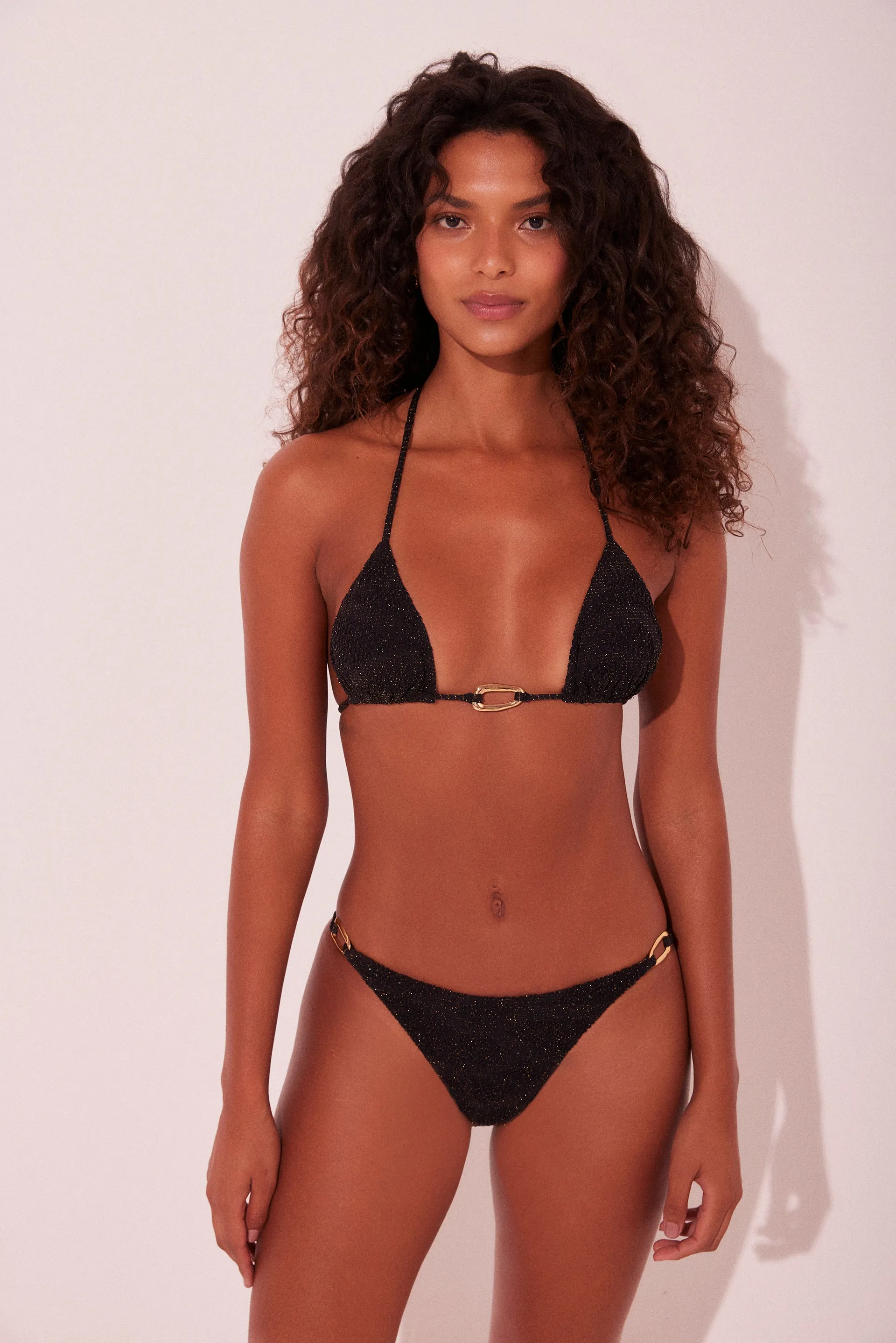 Black Texture Beca Triangle Bikini Top S1599B2161