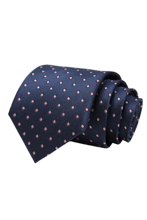 Blue Herringbone Classic Wedding Tie