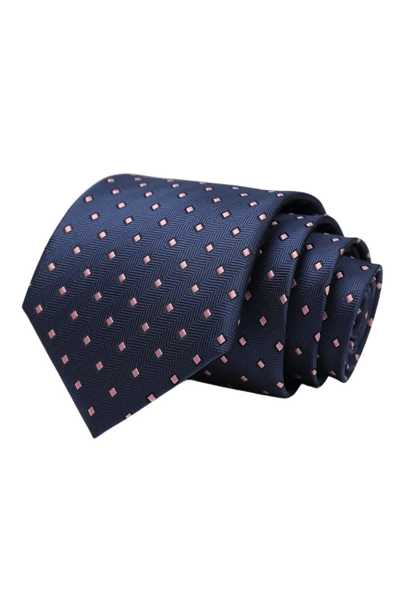 Blue Herringbone Classic Wedding Tie