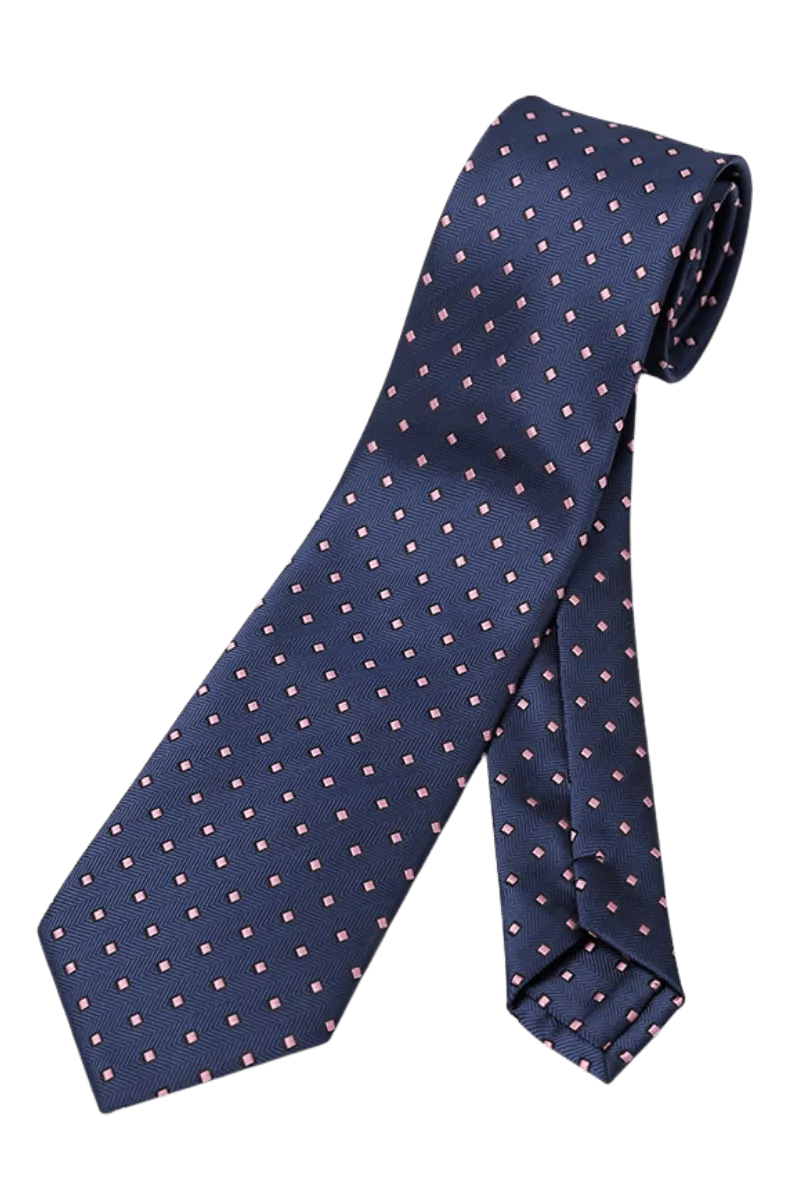 Blue Herringbone Classic Wedding Tie