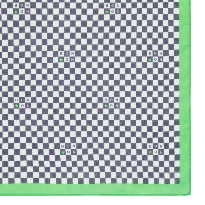 Bonton Child Scarf Checkerboard Navy Blue