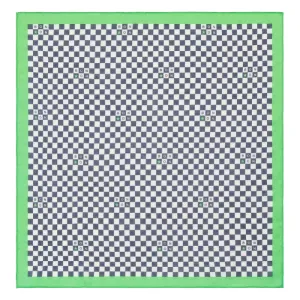 Bonton Child Scarf Checkerboard Navy Blue