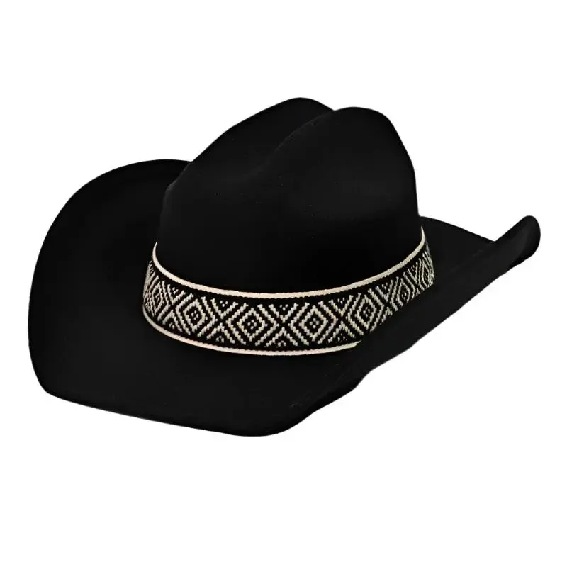 Braided Pattern Strap Cowboy Hat