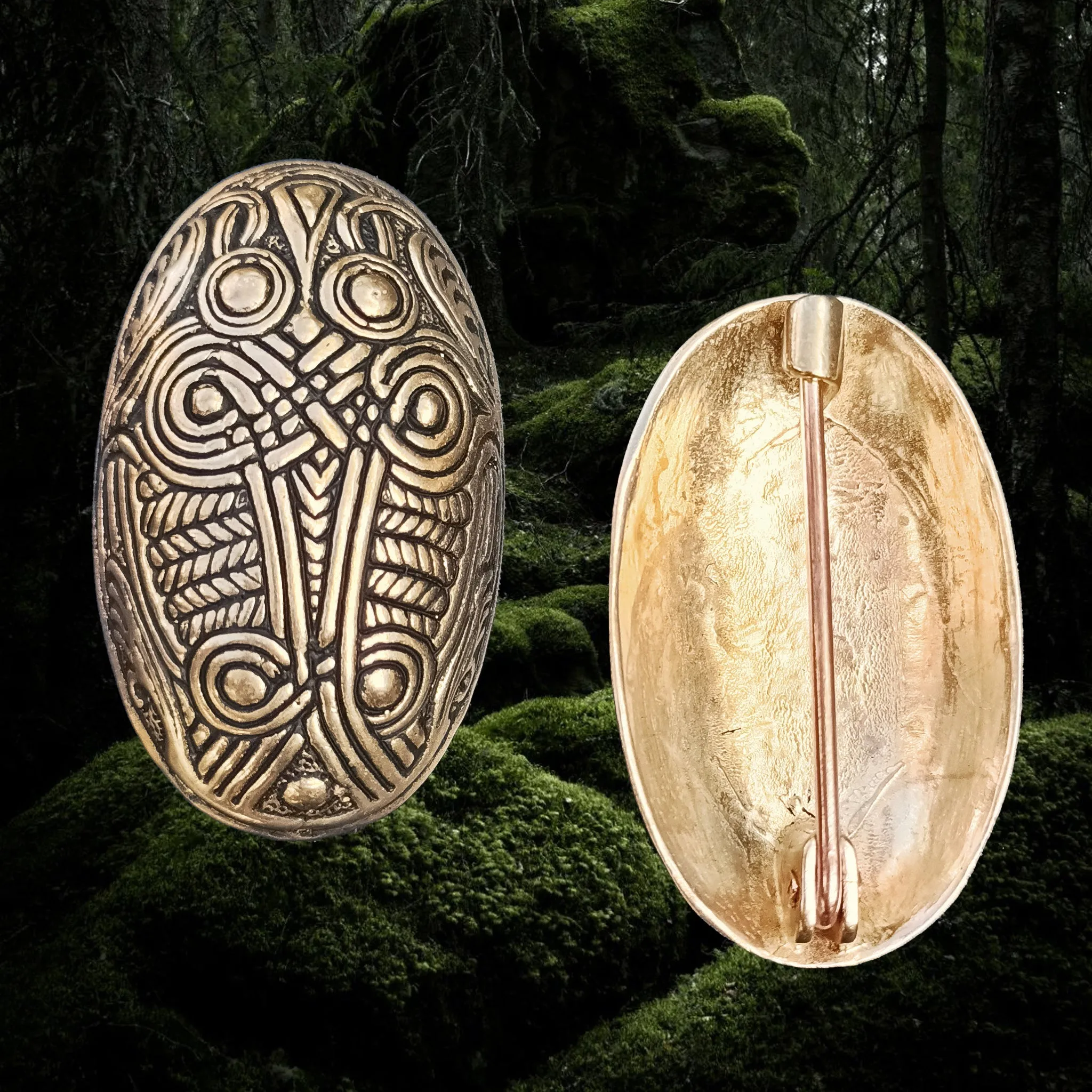 Bronze Norwegian Viking Turtle Brooches