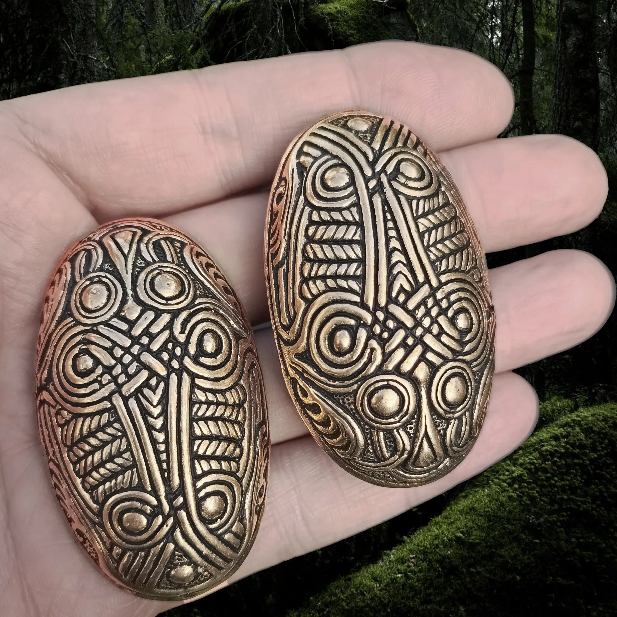 Bronze Norwegian Viking Turtle Brooches