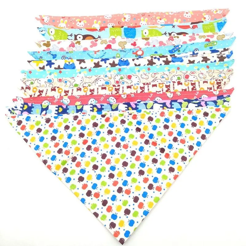 Colorful Patterned Cotton Dog Scarves Set