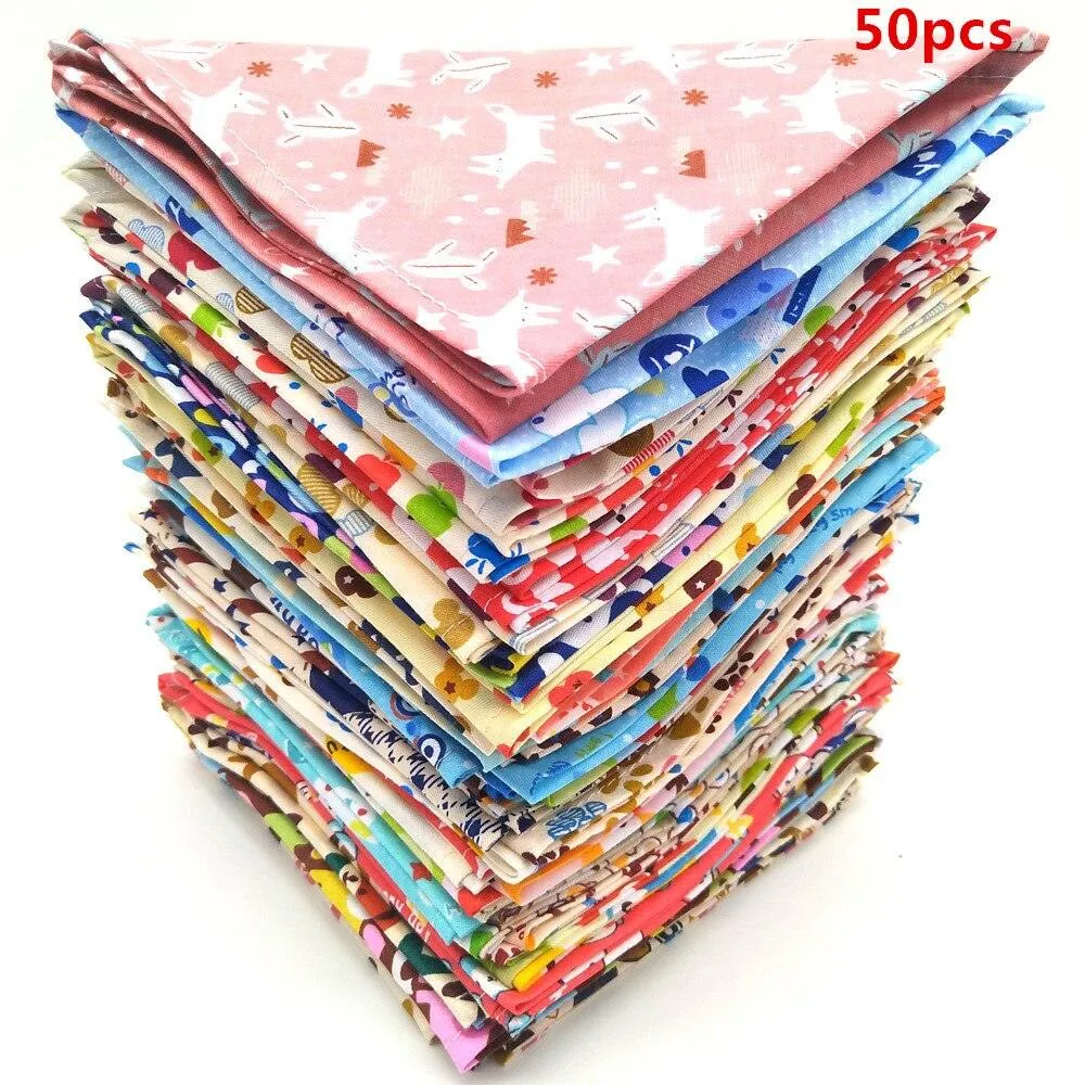 Colorful Patterned Cotton Dog Scarves Set