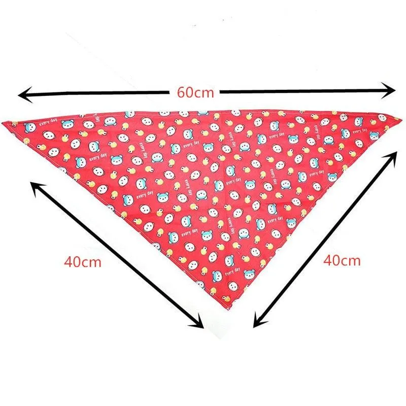 Colorful Patterned Cotton Dog Scarves Set