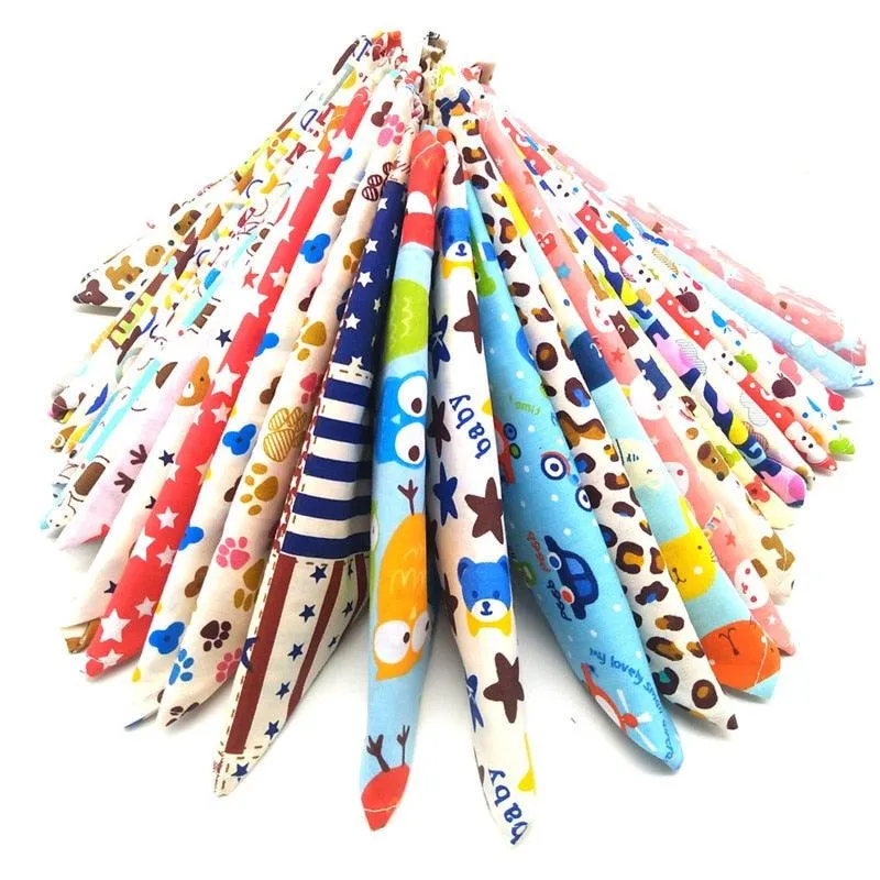 Colorful Patterned Cotton Dog Scarves Set
