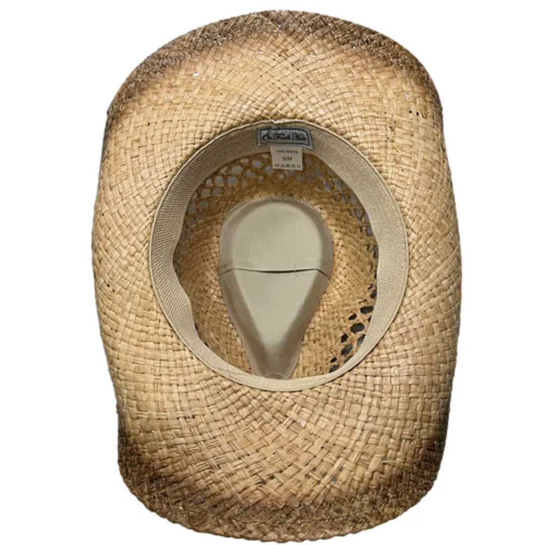 Copperhead Straw Hat With Leather Barbwire Band