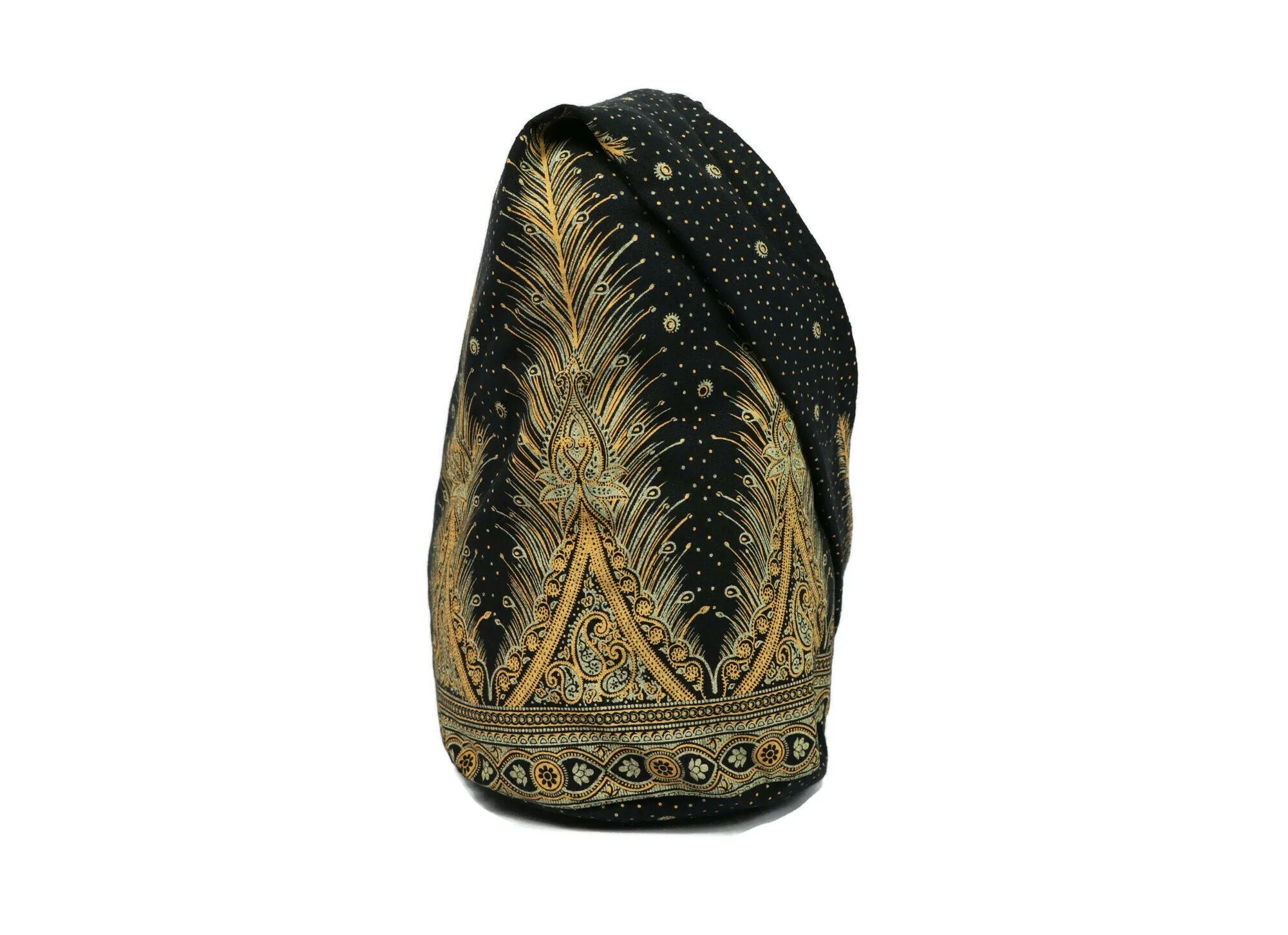 Crossbody bag / Peacock / Sling Bags / Cotton Bags/ Hippie Bag / Market Bags / Boho Bag / Shoulder Messenger Bag/ Black