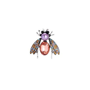 Cynthia Bee Brooch Peach and Purple