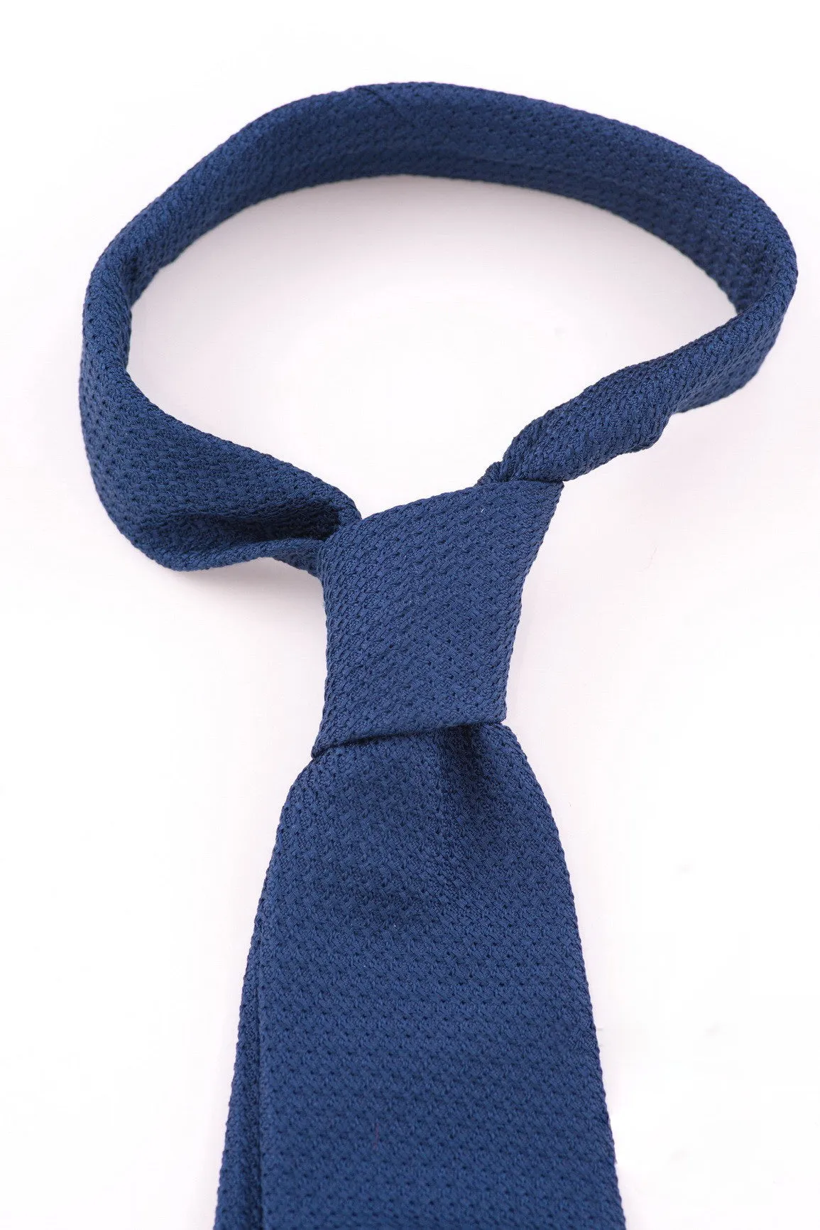 Dark Blue Grenadine Silk Tie