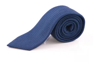 Dark Blue Grenadine Silk Tie