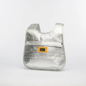 Earth Bag Slim, Silver Pinatex (Upcycled Billboard Bags)