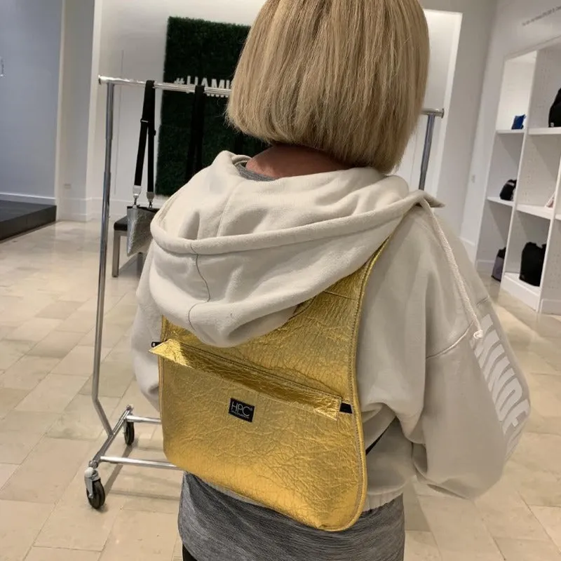 Earth Bag Slim, Silver Pinatex (Upcycled Billboard Bags)