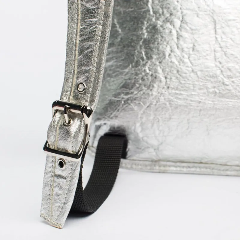 Earth Bag Slim, Silver Pinatex (Upcycled Billboard Bags)