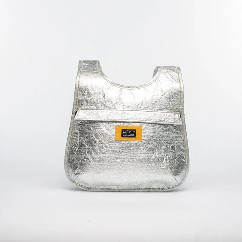 Earth Bag Slim, Silver Pinatex (Upcycled Billboard Bags)