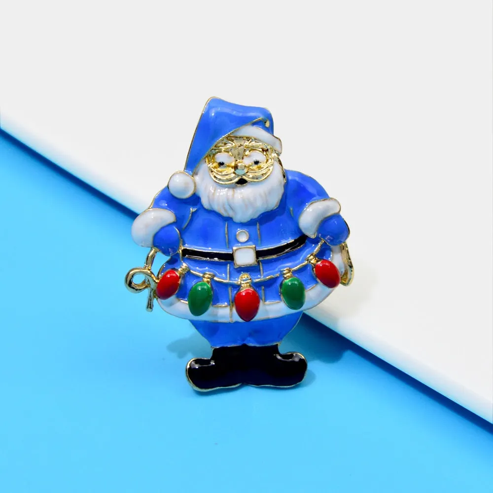 Enamel Father Frost Brooch Blue Color Morozko Морозко Pin New Year