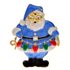 Enamel Father Frost Brooch Blue Color Morozko Морозко Pin New Year