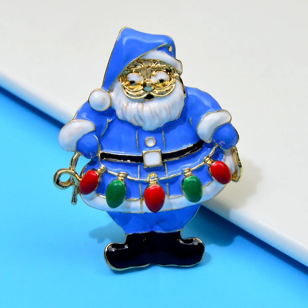 Enamel Father Frost Brooch Blue Color Morozko Морозко Pin New Year