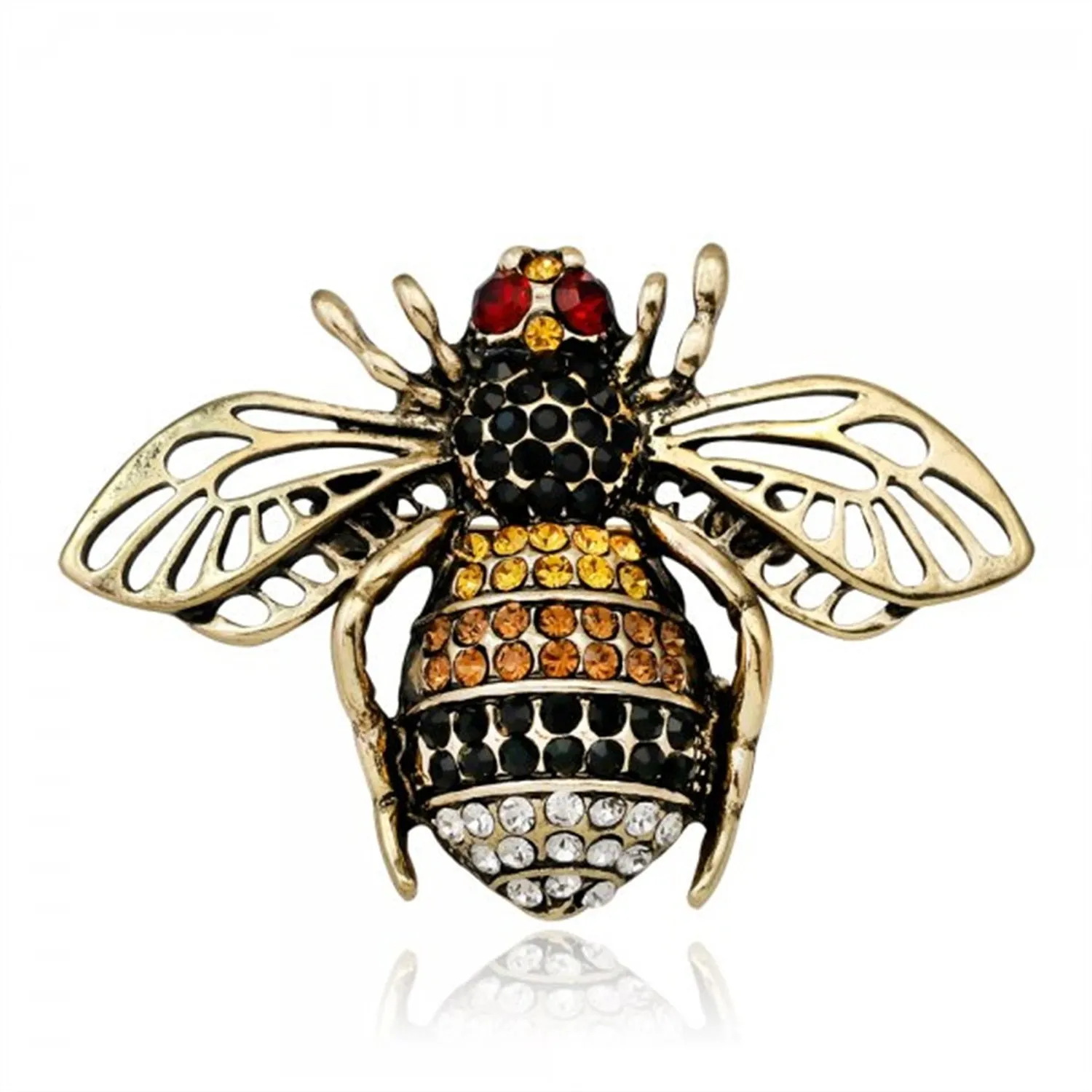 Exquisite Women Men Little Bee Fashion Crystal Brooch Decoration